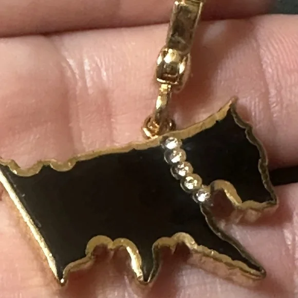 Vintage Juicy Couture Black and Gold Dog Charm Pendant